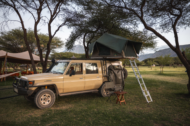 East Africa overland safari car hire with camping gear